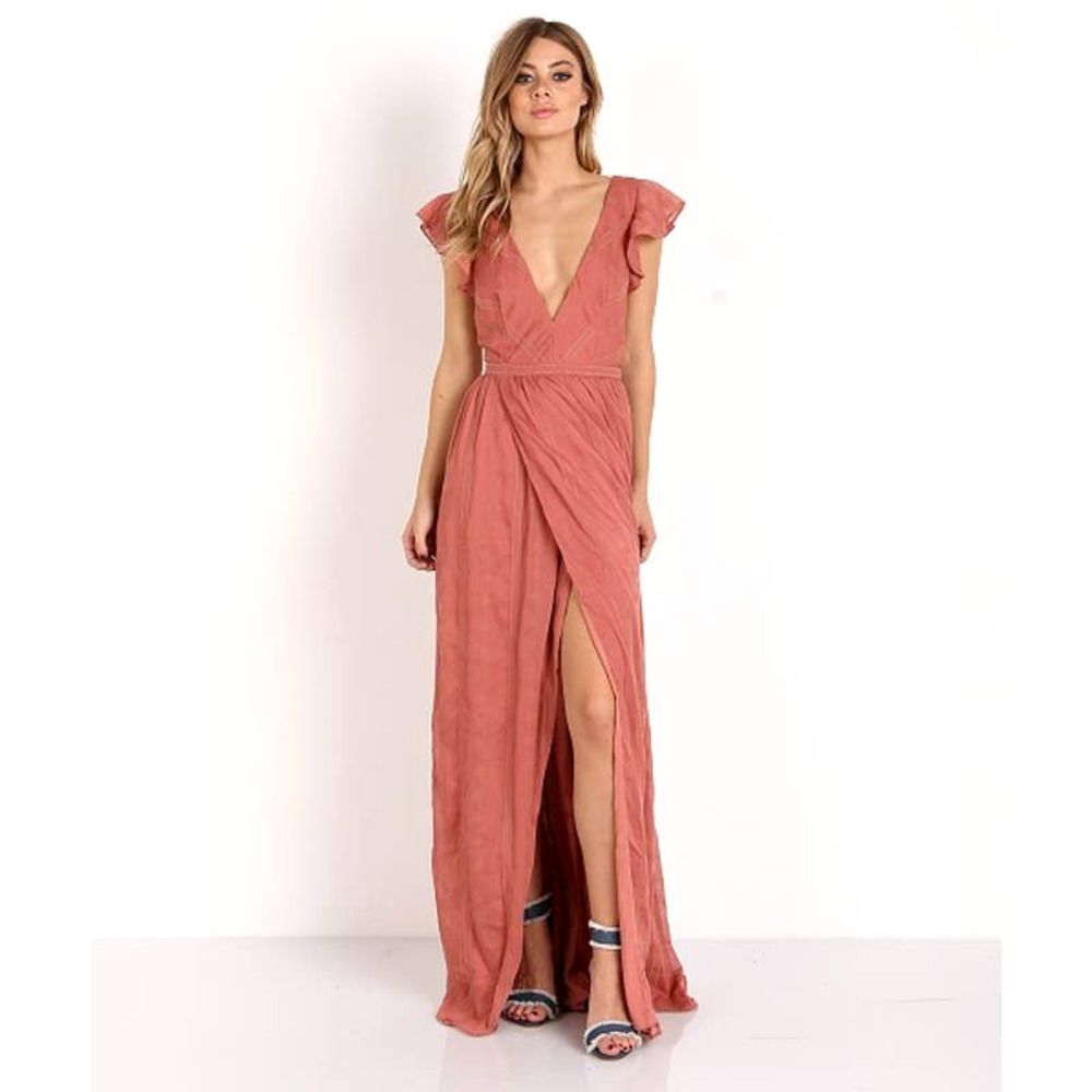THE JETSET DIARIES Getaway Maxi Dress Pink L